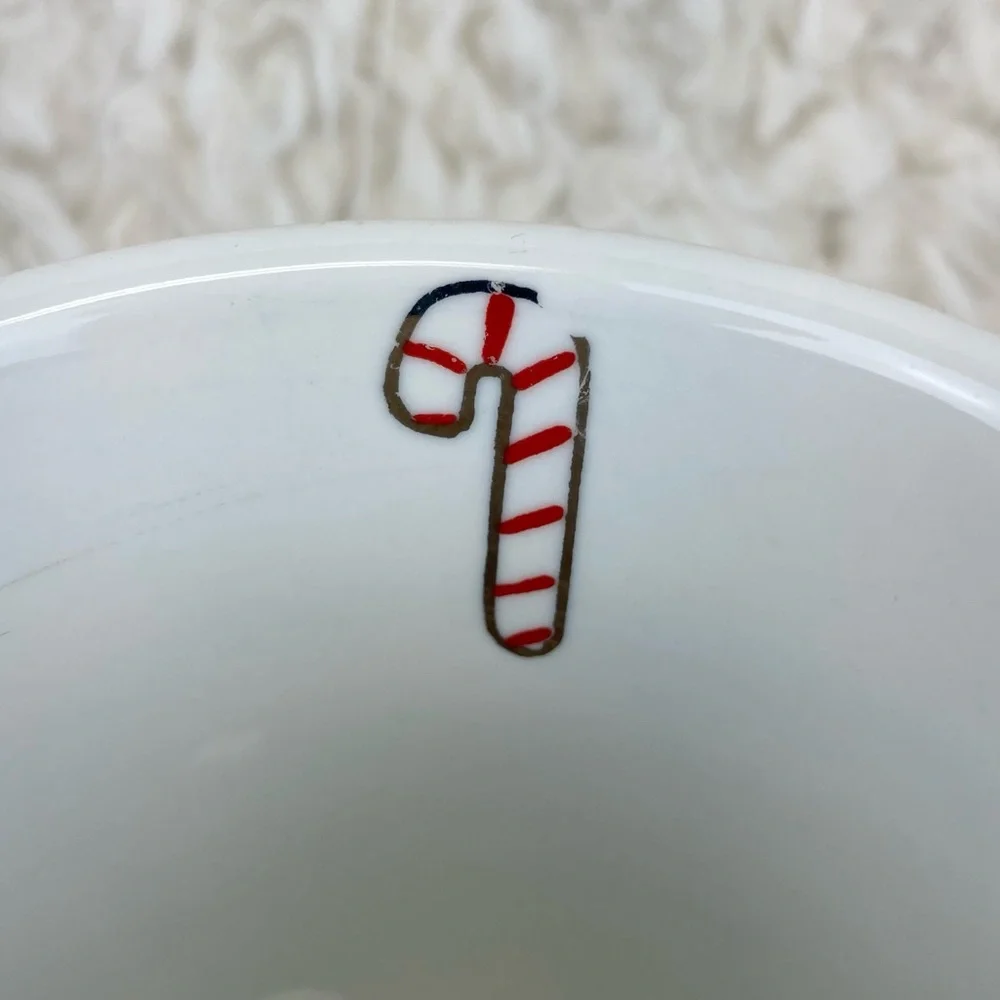 Pier 1 Stoneware Very Merry Candy Cane & Holly Coffee Mug 16oz. Christmas